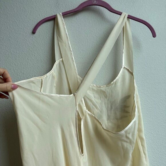 Vintage Soft Surroundings 100% Silk Embroidered Floral Ivory Slip Dress Size XL - Picture 6 of 9